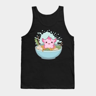 cute Axolotl Eating Ramen Noodles adorable Tank Top